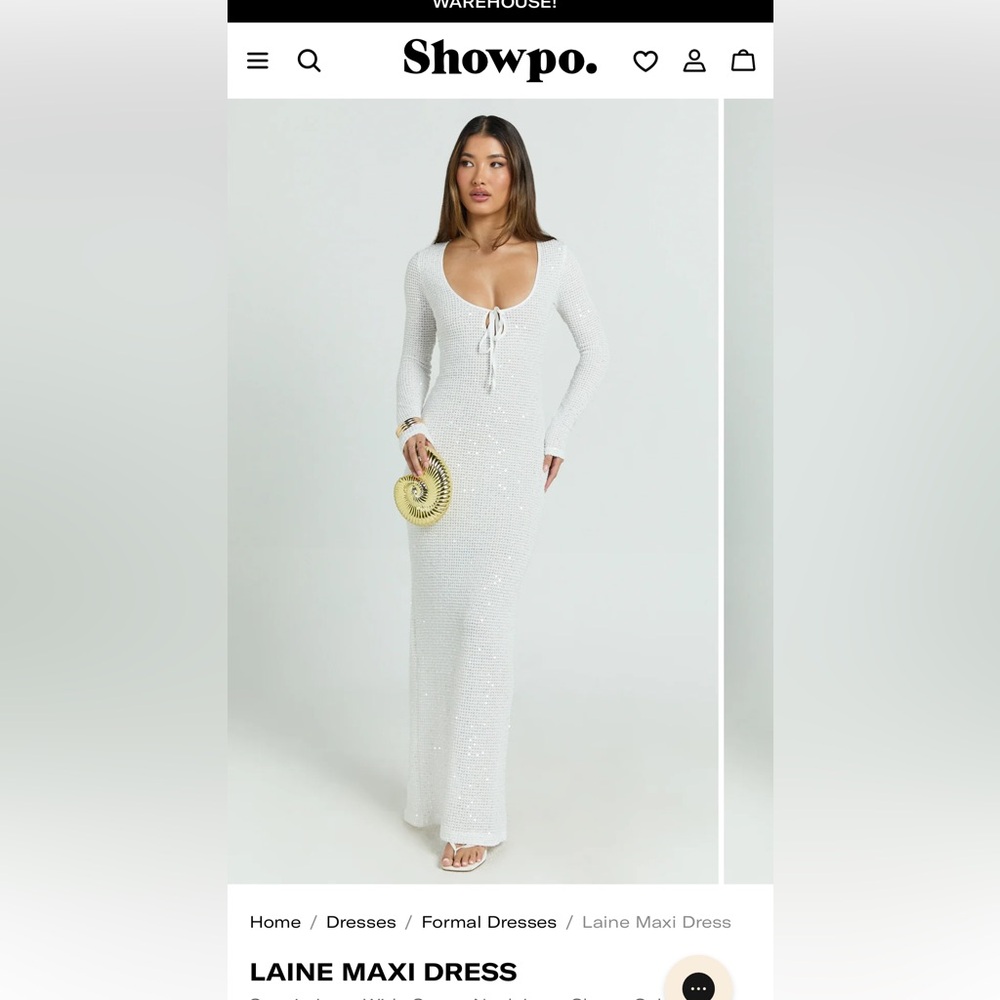 Showpo White Long Sleeve Maxi Dress